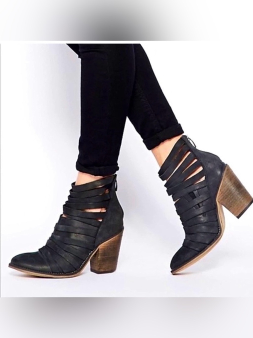 Free People Hybrid Heel Boot – Leather Ankle Boots - Size 6 or 36